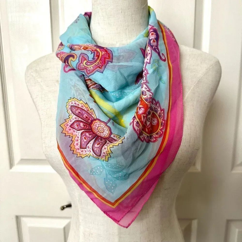 Pink and blue scarf